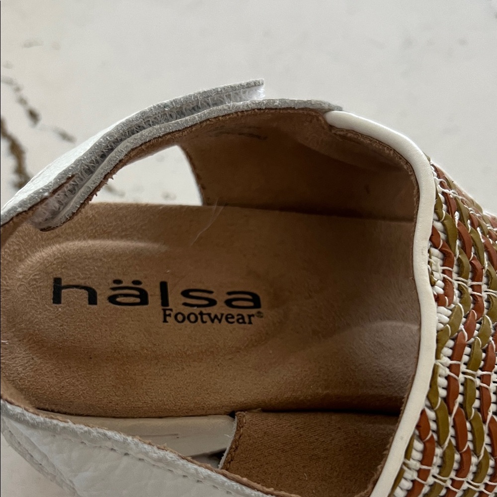 Halsa Footwear White and Brown Woven Sandals never worn size 8 - Picture 2 of 7